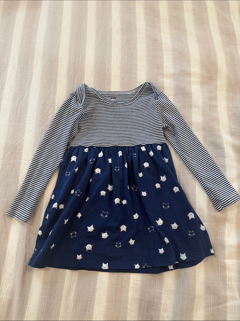 Tea Collection Girl’s Long-Sleeve Cat Dress